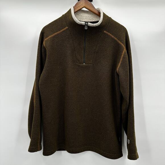 Kuhl Sweater Sweatshirt Mens Medium Green Europa 1/4 Zip Alfpaca Performance - Picture 1 of 11